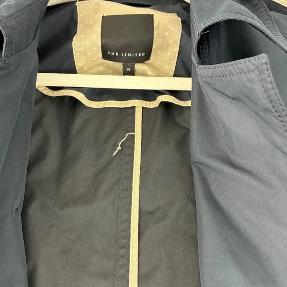 The Limited Womens Trench Coat Medium Blue Rain Lightweight Jacket Casual Career - Picture 3 of 9